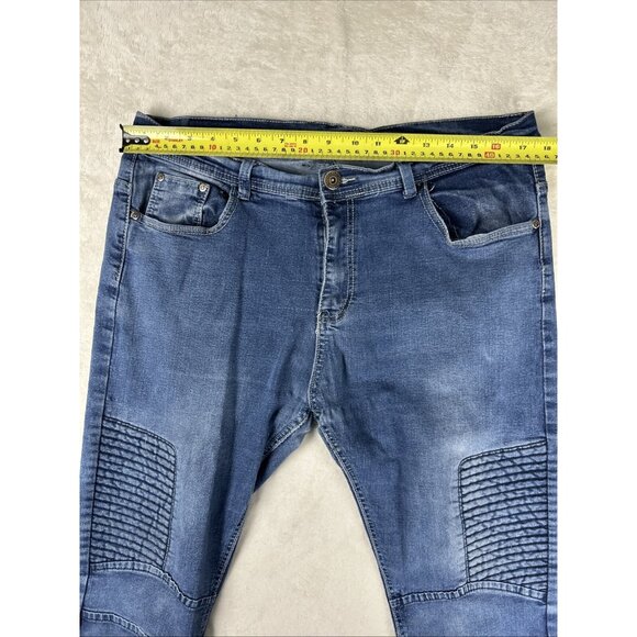 2 Phat Farm Jeans Mens 36x30 Blue Acid Wash Skinny Fit Stretch Denim Pants Adult - Picture 14 of 16